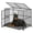 48", variant on Huisuilinss Indestructible Dog Crate,Stainless Steel Dog Kennel Indoor,Stackable Escape Proof Dog Cage With Wheels,Double Door,Removable Tray For High Anxiety Dogs