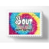 Ten Year Old Birthday Peace Out Single Digits Tie Dye Edible Image Edible Cake Topper Frosting Sheet Icing Paper Cake Decoration Edible Cake Sticker Decal