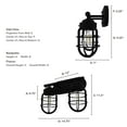 thumbnail image 6 of Hunter - Starklake 2-light Natural Black Iron, Small Vanity Light, Dimmable, Caged Style, for Bedrooms, Kitchens, Dining, Living Rooms - 19844, 6 of 7