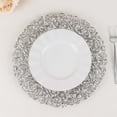 thumbnail image 6 of Efavormart 6 Pack Silver Vintage Floral Acrylic Charger Plates With Carved Borders, Round Dinner Charger Event Tabletop Decor - 13", 6 of 11