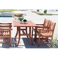thumbnail image 7 of Vifah Malibu 5 Piece Cross Back Patio Curved Leg Dining Set in Natural, 7 of 7