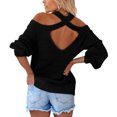 thumbnail image 4 of Puntoco Suéter Mujer Botón Manga larga Tejer Sudadera Jersey tops Blusa Camisa Cuello alto Suéter sólido Liquidación de Navidad Puntoco Puntoco-4344, 4 of 8