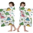 thumbnail image 4 of Dinosaur with ROAR Pattern Hooded Bath Towel，50"x30" for Ages 3 To 12 Kids, Quick Dry Lightweight Soft Microfiber Hood Beach Towel Cover Up for Kids, 4 of 7