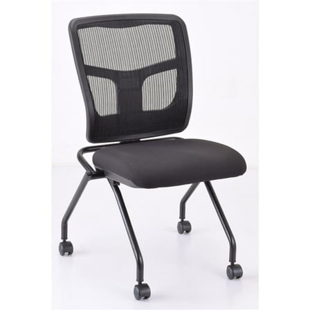 24.7 x 24 x 37 in. Armless Mesh Back Nesting Chairs, Black