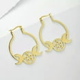 thumbnail image 5 of RSAMD Triple Moon Goddess Hoop Earring Stainless Steel Pentagram Wicca Earring Jewelry-Steel color, 5 of 7