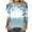 C1-Blue, variant on Womens Crew Neck 3/4 Sleeve Print Casual Tee, Loose Fit Lightweight Basic Daily T-Shirt