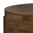 thumbnail image 2 of Pemberly Row Table Basse Tambour Urbain Ronde en Bois de Manguier 38 Pouces L, Noyer Brun, 2 of 9