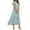 Blue, variant on WTOBBY Women's Summer Casual Short Sleeve Maxi Dresses Cute Floral Chiffon Flowing Wedding Guest Dresses with V-Neck and Waist Tie,Sky Blue XL