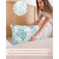 thumbnail image 5 of Teal Grey Coral Coastal Pillow Cases King Size Set of 2, Smooth Satin Pillowcase for Hair and Skin, Summer Beach Seaside Nautical Decorative Cooling Bed Pillow Covers with Zipper, 20x36 Inches, 5 of 5