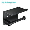 thumbnail image 4 of Aquaterior Toilet Paper Holder Wall Mounted Rack Heavy Duty Stainless Steel Matte Black, 4 of 8