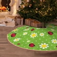 thumbnail image 5 of Xecao Daisies And Ladybugs Pattern Christmas Tree Skirt Holiday Part Decorations for Christmas Tree, Farmhouse Christmas Decor Xmas Holiday Home Party Decorations-30", 5 of 6