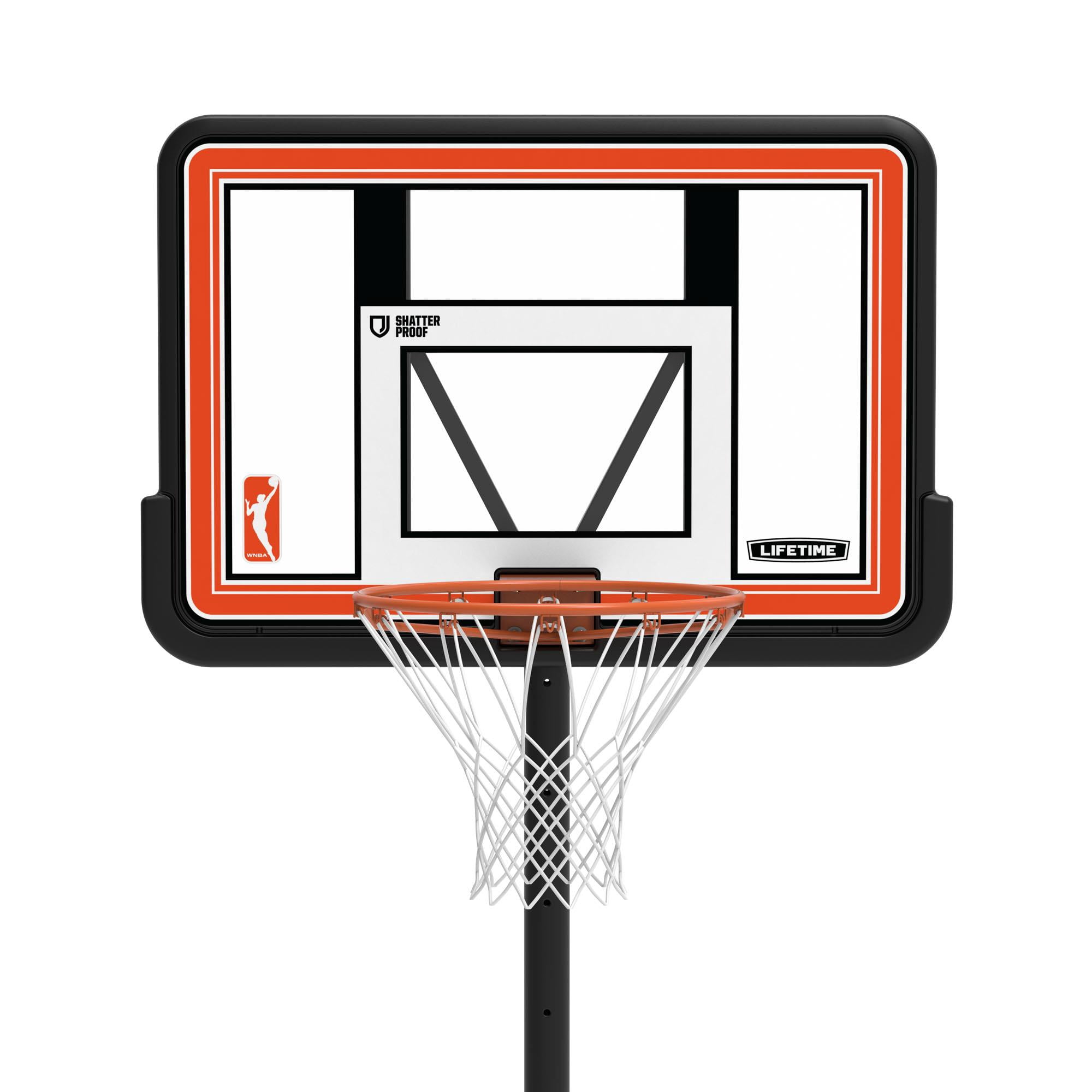 Lifetime WNBA Branded 7.5ft - 10ft Adjustable Height 44" Polycarbonate Portable Basketball System (92107)