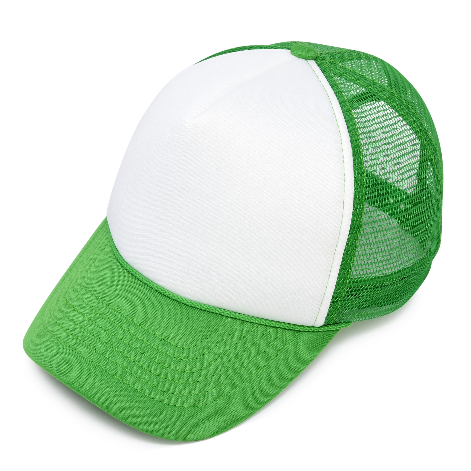 green and white cap