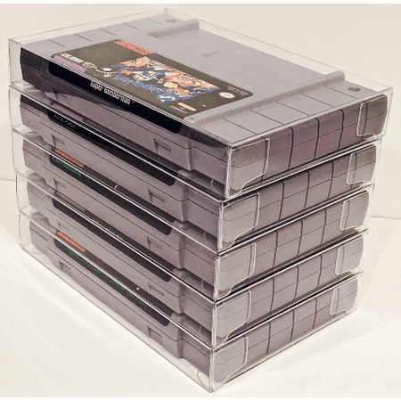 5  Clear Game Cart Cartridge Protectors Sleeve Case for SNES  Super Nintendo
