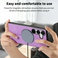 thumbnail image 5 of Case for Samsung Galaxy A54 5G Magnetic Compatible with MagSafe, Slim Luxury Skin-Feel PU Leather Non-Slip Grip Shockproof Bumper Cover Magnetic Support Car Mount Phone Case for Galaxy A54 5G, Purple, 5 of 10