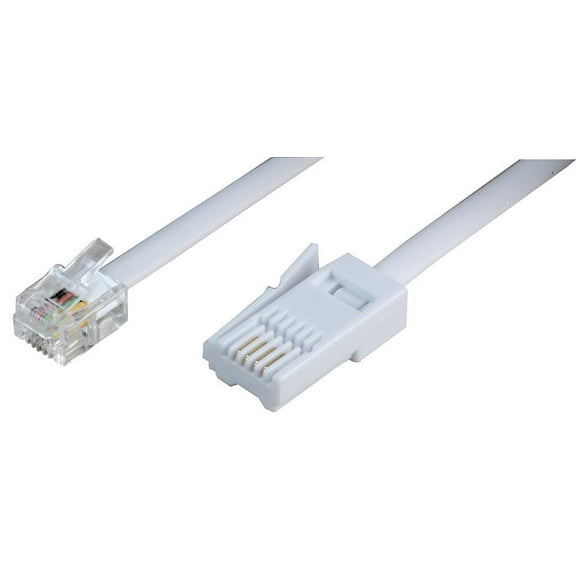 PRO SIGNAL - RJ11 to BT Plug (431A) Telephone Lead, White, 1m