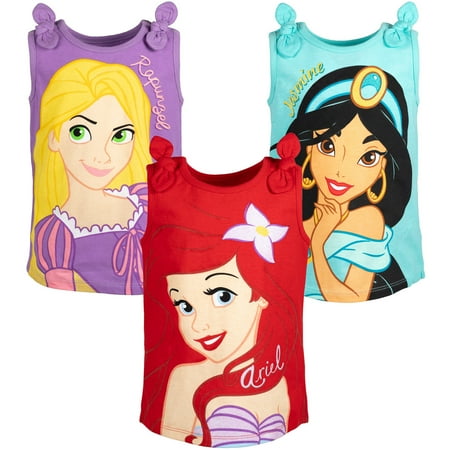 

Disney Princess Ariel Jasmine Rapunzel Toddler Girls 3 Pack Tank Tops 4T
