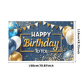 thumbnail image 2 of Colorful Theme Happy Birthday Banner Decorative Design Birthday Party Banner Creative Backdrop Party Decoration for Birthday Celebration Indoor Party Photo Shoot, 2 of 7