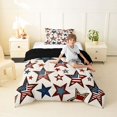 thumbnail image 4 of Manfei Vintage Stars Us Flag Twin Comforter Sets,Blue Red Bedding Set,Black Reversible,2 Pieces,1 Comforter and 1 Pillowcase, 4 of 7