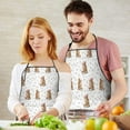 thumbnail image 5 of White Highland Cow Floral Pattern Apron-Garden Aprons for Women with Pockets-Cotton Linen Waterproof Kitchen Cooking Gardening Aprons Adjustable for Kitchen,Cooking,BBQ and Salon 33x27 Inch, 5 of 7