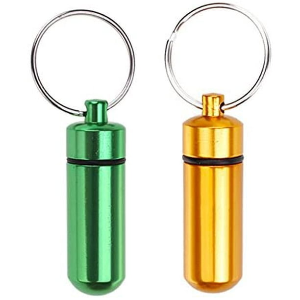 1 pièce Boîte à pilules porte-clés coloré Portable étanche Mini