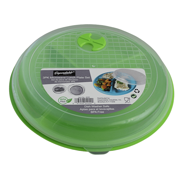 2 Pack BPA-Free Divided Plates w Lids Microwave Dishwasher Safe Lunch 2 Pack BPA-Free Divided Plates w Lids Microwave Dishwasher Safe Lunch