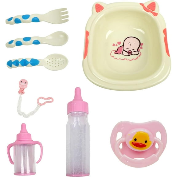 Miaio 8 Piece Reborn Baby Doll Feeding Set,Reborn Dolls Accessories Girls Boys Toy Play Set Gift for Child