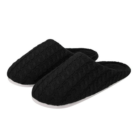 

Men s Fuzzy House Shoes with Anti-Skid Rubber Sole House Slippers for Indoor & Outdoor Black