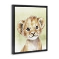 thumbnail image 2 of Stupell Industries Cottage Jungle Friends Baby Lion Black Floating Frame Canvas Art, 17 x 21, by Christine Simpson Art, 2 of 8