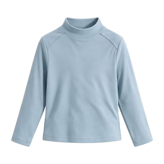 Kids Turtleneck Thermal Shirts Cotton Long Sleeve Tops Boys Girls Solid