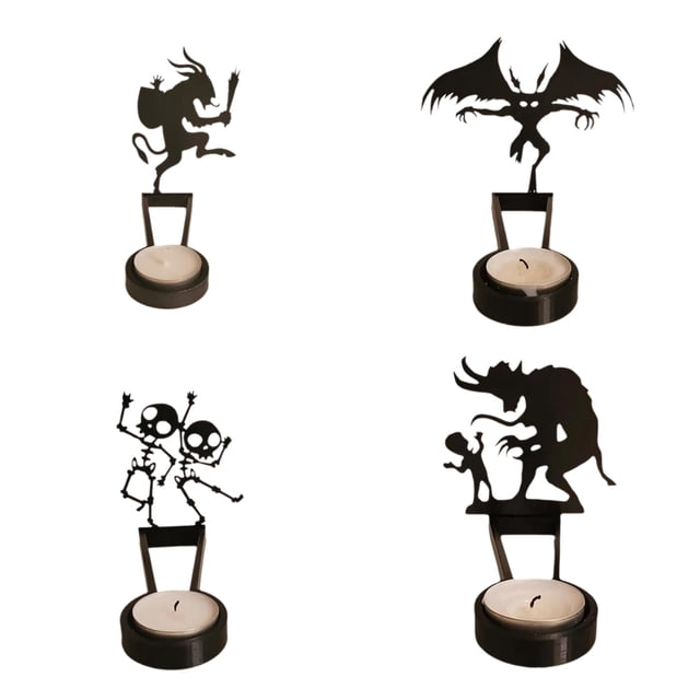 Candelabros de Sombra de Halloween, Candelabros Decorativos para Mesa, Velas de Té de Sombra de Halloween, Candelabros Decorativos