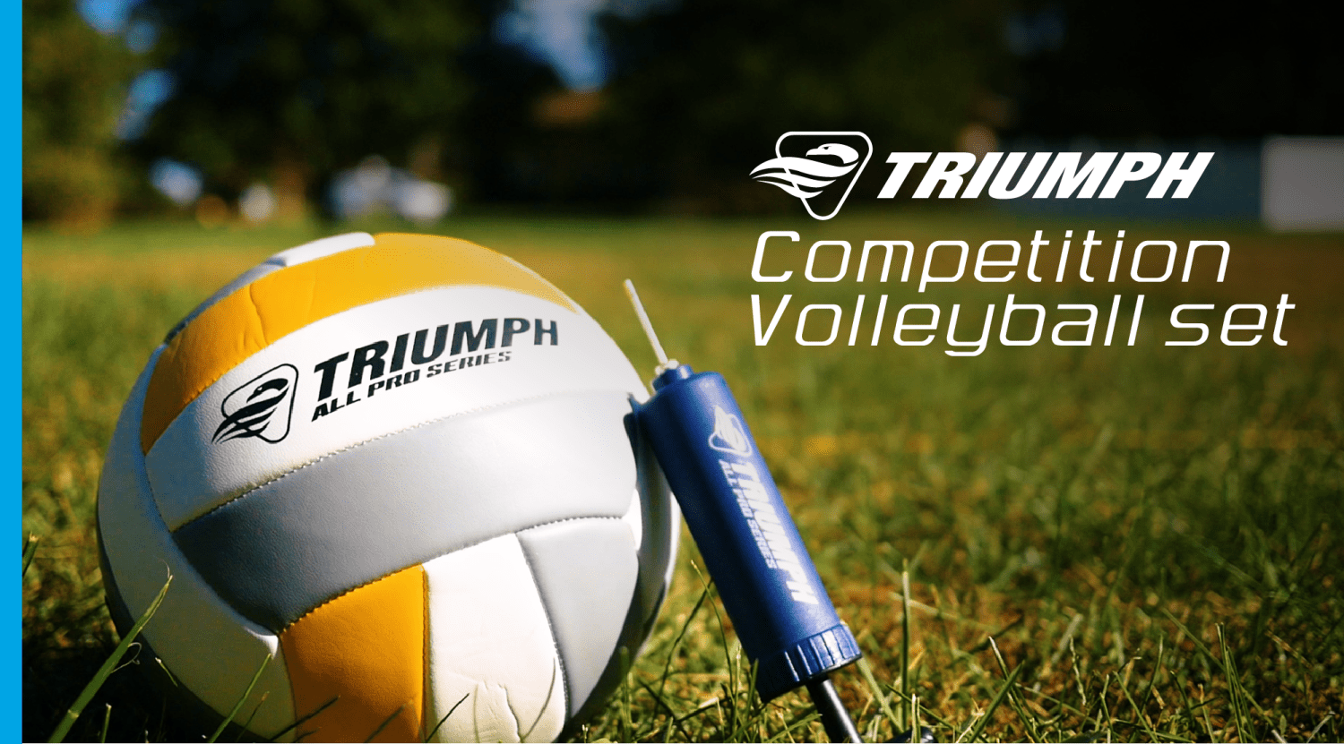 Triumph Competition Volleyball Set Include Official Size Volleyball, Pump, and Padded Carry Sport Bag