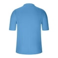thumbnail image 3 of IYTR Mens Knit Shirts Short Sleeve T Shirts Comfy Button Up Turndown Collar Casual Solid Color Summer Fashion Regular Fit Beach Shirt Sky Blue XL, 3 of 6