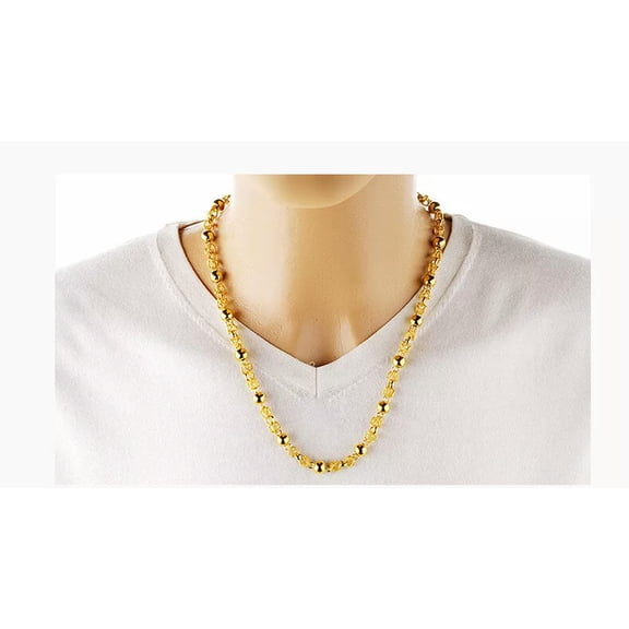 HOOUN Domineering personality 22K 23K 24K Thai Baht Gold Filled Yellow GP Necklace