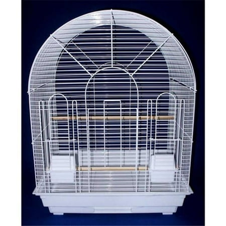 YML 1934WHT Round Top Small Bird Cage in White