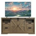 thumbnail image 2 of Danolapsi 66" Farmhouse TV Stand for Up to 70 Inch TV, 32" Tall Entertainment Center with 4 Drawers & 2 Sliding Barn Doors, Wood TV Stand with Adjustable Shelf, TV Media Console for Living Room, 2 of 8