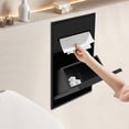 thumbnail image 3 of Recessed Bathroom Trash Can 1.6 Gal Stainless Steel Toilet Niche with Toilet Paper Holder and Hidden Trash Can Wall Mounted Tilt Out Trash Bin Cabinet for Kitchen No Tile (Black), 3 of 9