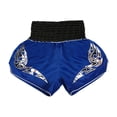 thumbnail image 4 of TiaoBug Kids Boys Muay Thai Shorts Kick Shorts Fight Kickboxing Shorts Fitness Training Sportwear B Blue 13-14, 4 of 5