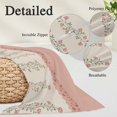 thumbnail image 2 of Spring Pink Floral Pillow Covers, Linen Long Throw Pillow Case, Vintage Farmhouse Flowers Art Holiday Pillow Protector Decorative Cushion Cover for Living Room/Bedroom 12" x 20", 2 of 8