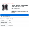 thumbnail image 2 of Tail Light Set 2 Piece - Compatible with 1999 - 2000 Cadillac Escalade, 2 of 2
