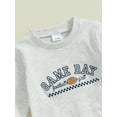 thumbnail image 4 of Suealasg Toddler Boys Fall 2Pcs Outfits 6M 1T 2T 3T Long Sleeve Crew Neck Letter Rugby Print Pullovers Tops Drawstring Pants Infant Baby Boys Autumn Clothes, 4 of 8