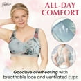 thumbnail image 4 of FHTECO Floral Bras for Older Women Breathable Mesh T-Shirt No Wire Bra for Women Soft Plus Size Comfortable Bra, 4 of 8