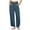 Navy, variant on Diufon Cotton Linen Pants Women Summer Casual Drawstring Waist Pant Straight Leg Cropped Trouser with Pockets