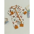 thumbnail image 4 of Infant Baby Boys Jumpsuit 3M 6M 12M Long Sleeve Cow/Horse Print Zipped Autumn Newborn Romper Clothes, 4 of 10