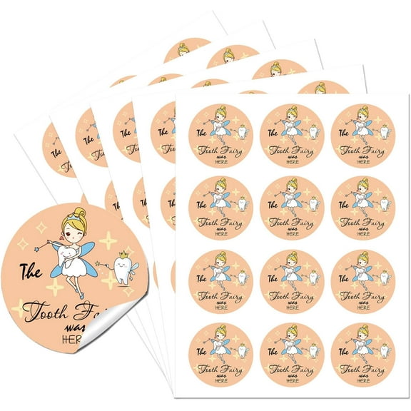 Thank You Sticker Labels Tooth Fairy Circle Stickers 60 Pcs Circle Stickers 2" Self-Adhesive Convenient Party Stickers for Party Favors Envelope Seals & Goodie Bags diy