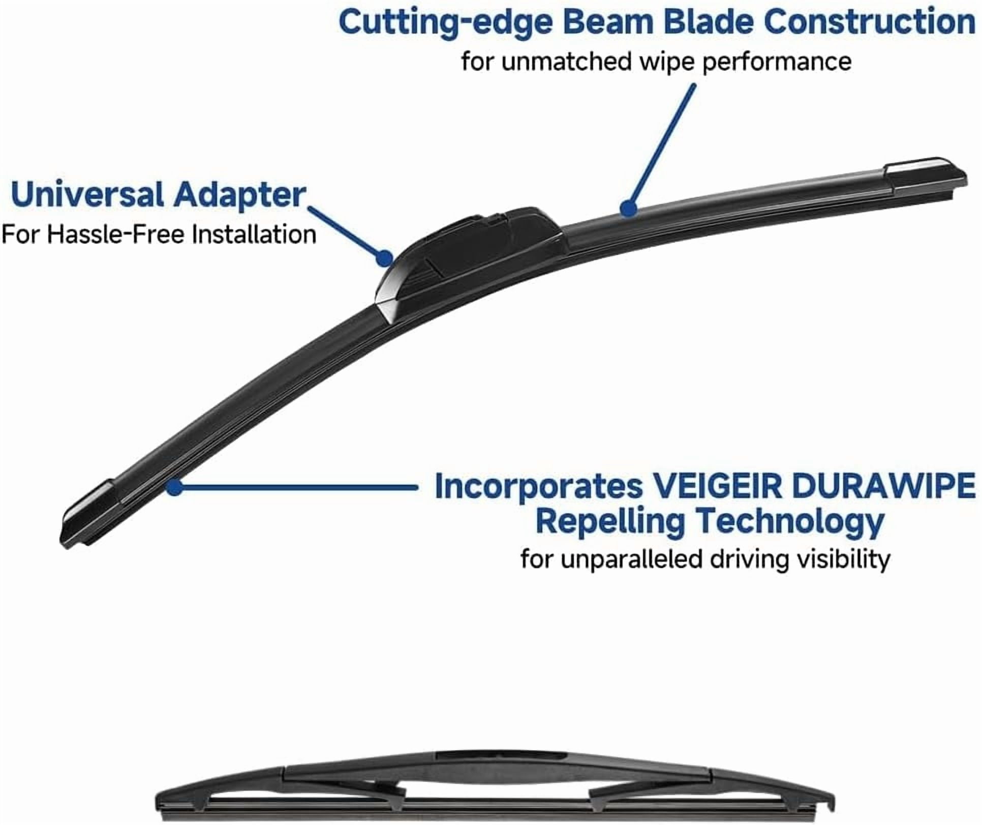 3 Pack Windshield Wiper Blades Compatible With 2009-2020 Honda Fit Original Factory Quality Front Rear Wipers Blade Set for My Car - 28" 14" 14"