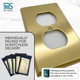 thumbnail image 3 of Rio Salto BRASS Signature Collection MIDSIZE Brushed Brass Gold Metal Outlet Cover or Light Switch Cover Wall Plate Mid Size Single Duplex Receptacle Wallplate Covers 1 Gang Single Gang, 3 of 9