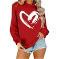 thumbnail image 2 of VgaVtl Long Sleeve Women Sweatshirts Red Valentines Womens Plus Size Tops Lightweight Pullover Holiday Heart Print Tops, 2 of 4