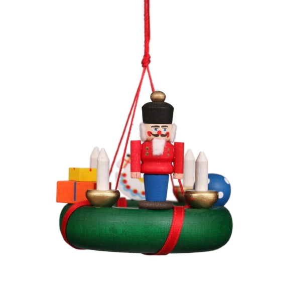 Alexander Taron 2.25" Christian Ulbricht Wreath with Nutcracker Christmas Ornament