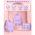 thumbnail image 4 of Mochila Escolar Backpack diseño liso 30L, Violeta Acero, 4 of 5
